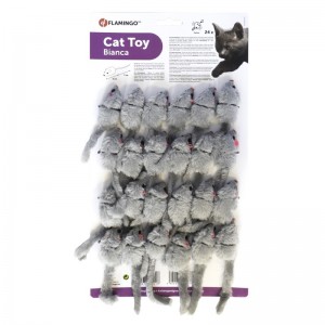 Lot de 24 Souris grises poil ras