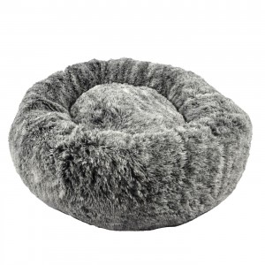 BOBBY | Chien et Chat | Coussin donut POILU noir