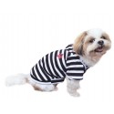 Doggy Dolly | Chien | T-shirt à capuche rayé noir et blanc : Taille:XS - Dos 18 à 21 cm. Chien 1,5 kg.