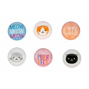 Pearhead | Chat | Lot de 6 Magnets