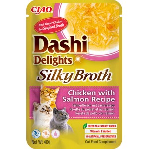 INABA Chat Dashi Delights Silky Broth – Poulet & Saumon – 40 g