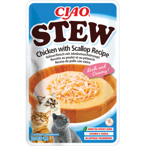 INABA Chat Ciao Stew – Poulet & Saint-Jacques – 40 g