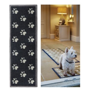 Tapis d’entrée décoratif longs motifs pattes pour la propreté de vos sols | Noir