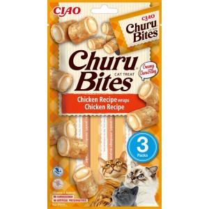 INABA Chat Churu Bites – Wrap Poulet & Poulet – Pack de 3 – 30 g