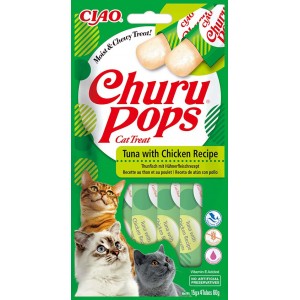 INABA Chat Churu Pops – Thon & Poulet – Pack de 4 – 60 g