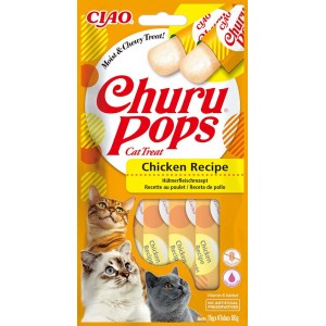 INABA Chat Churu Pops – Poulet – Pack de 4 – 60 g