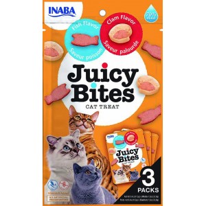INABA Chat Juicy Bites – Poisson & Pince de Crabe – Pack de 3 – 33,9 g