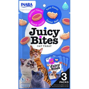 INABA Chat Juicy Bites – Thon & Poulet – Pack de 3 – 33,9 g