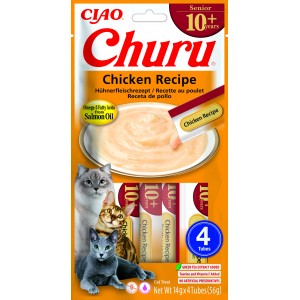 INABA Chat Churu Senior 10+ – Poulet – Pack de 4 – 56 g