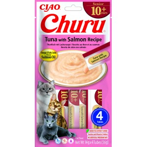 INABA Chat Churu Senior 10+ – Thon Saumon – Pack de 4 – 56 g
