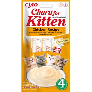 INABA Chat Churu Kitten – Poulet – Pack de 4 – 56 g