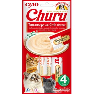 INABA Chat Churu – Thon Saveur Crabe – Pack de 4 – 56 g