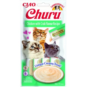 INABA Chat Churu – Poulet Crabe – Pack de 4 – 56 g