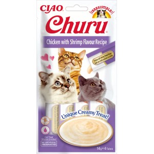 INABA Chat Churu – Poulet Crevette – Pack de 4 – 56 g