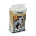 Couches jetables noires stretch ultra absorbantes pour chien femelle : Taille:L - Tour de ventre 50 à 68 cm. Chien 16 à 25 kg. 10 couches.