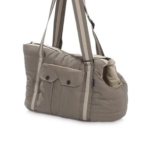 Sac de transport pour chien taupe et beige ultra confort | BOBBY