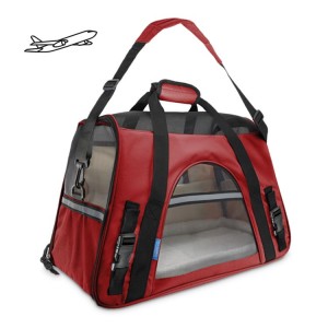 Sac de transport rouge pour chien FLY pour les voyages en avion et train