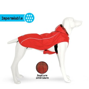 Manteau imperméable pour chien ARTIC rouge