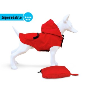 Manteau imperméable pour chien POCKET Rouge