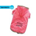 Manteau imperméable souple à capuche WOOF WOOF rose | Petit chien : Taille:XS - Dos 18 à 21 cm. Chien 1,5 kg.