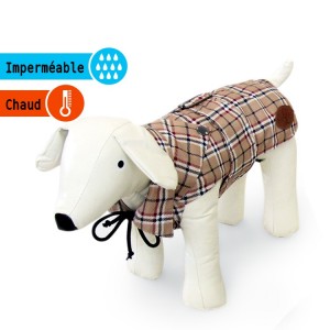 Manteau imperméable pour chien SHERLOCK avec doublure polaire