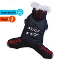 Combinaison imperméable noire en 3 parties détachables | Petit chien : Taille:XS - Dos 18 à 21 cm. Chien 1,5 kg.