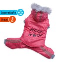 Combinaison imperméable rose en 3 parties détachables | Petit chien : Taille:XS - Dos 18 à 21 cm. Chien 1,5 kg.