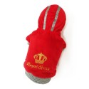 Sweat à capuche ROYAL DIVAS Rouge | Petit chien : Taille:XS - Dos 18 à 21 cm. Chien 1,5 kg.