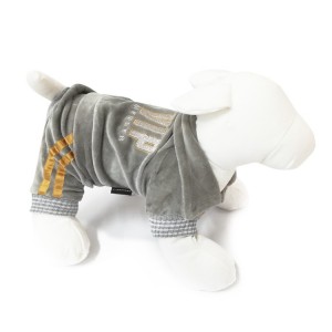 Jogging en velours gris VIP 4 pattes | Petit chien