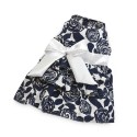 Robe roses bleues avec nœud blanc | Petite chienne : Taille:XS - Dos 18 à 21 cm. Chien 1,5 kg.