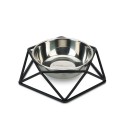 Gamelle pour chien en inox sur structure en acier noir DESIGN : Taille:Ø 19 cm. 350 ml.
