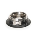 Gamelle pour chien et chat en inox et cuir ALLURE : Taille:Ø 11,5 cm. 320 ml.