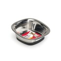 Gamelle pour chien et chat en inox carrée et inclinée : Taille:420 ml. 16 x 16 cm.