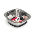 Gamelle pour chien et chat en inox carrée et inclinée : Taille:800 ml. 19 x 19 cm.