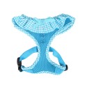 Harnais PUPPIA VIVIEN bleu avec volant vichy : Taille:S - Cou 26 cm.  Poitrine réglable de 32 à 48 cm