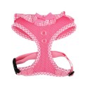 Harnais PUPPIA VIVIEN rose avec volant vichy : Taille:XS - Cou 22 cm.  Poitrine réglable de 24 à 34 cm