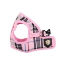 Harnais veste PUPPIA JUNIOR à carreaux rose style anglais : Taille:XS - Cou 19 cm.  Poitrine réglable de 24 à 26 cm