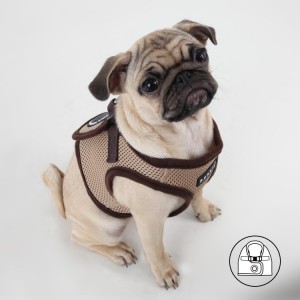 Harnais veste PUPPIA SOFT beige ultra confortable pour chien