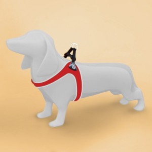 Harnais confort TRE PONTI pour chien avec clip | Rouge