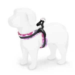 Harnais confort TRE PONTI pour chien avec clip | Camouflage rose