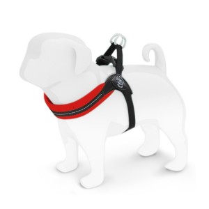 Harnais confort ajustable TRE PONTI pour chien avec clip | Rouge