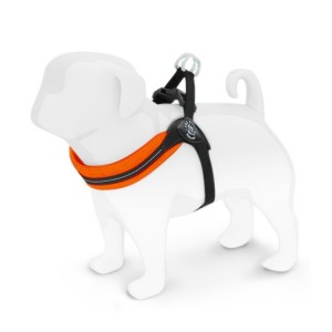 Harnais confort ajustable TRE PONTI pour chien avec clip | Orange fluo
