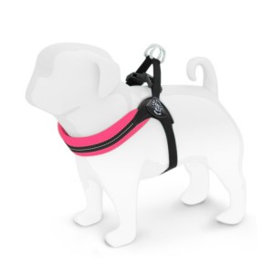 Harnais confort ajustable TRE PONTI pour chien avec clip | Rose fluo
