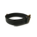 Collier en cuir doublé et surpiqué pour chien | BOBBY CLASSIC | Noir : Taille:L. 45 cm x 27 mm. Réglable de 31 à 39 cm.