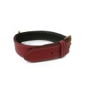 Collier en cuir doublé et surpiqué pour chien | BOBBY CLASSIC | Rouge : Taille:L. 45 cm x 27 mm. Réglable de 31 à 39 cm.