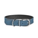 Collier pour chien en cuir et suédine | BOBBY ASPEN | Bleu : Taille:L. 40 cm x 22 mm. Réglable de 29 à 35 cm.