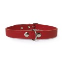Collier pour chien RONDO en cuir avec rivets | Rouge : Taille:L. 27 cm x 10 mm. Réglable de 19 à 22 cm.