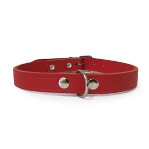 Collier pour chien RONDO en cuir avec rivets | Rouge