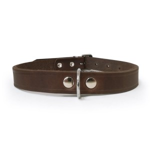 Collier pour chien RONDO en cuir avec rivets rond |Marron