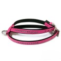 Harnais strass pour chien en simili cuir rose MONTE CARLO : Taille:T2 - Cou 22 cm. Poitrine de 25 à 32 cm. Largeur 11 mm.